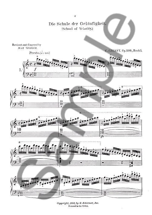 Carl Czerny - The School of Velocity Op. 299 Piano Book (Complete)