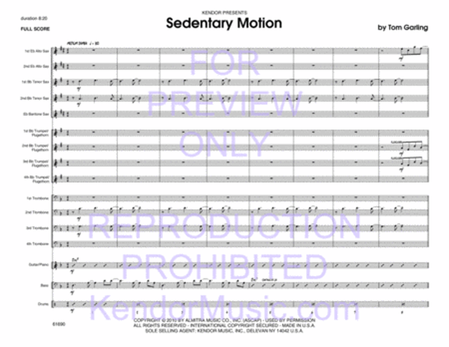 Sedentary Motion - Jazz Ensemble Score/Parts