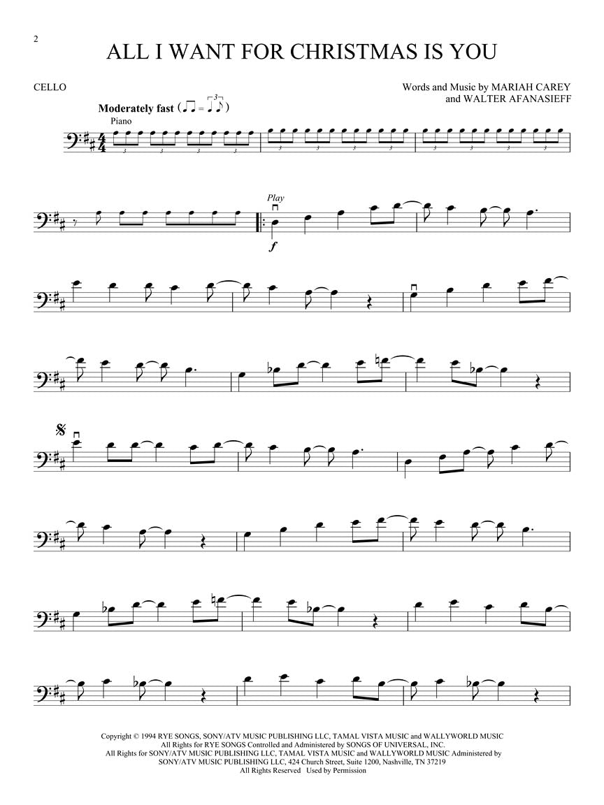 Christmas Songs For Cello Play Along Book/Ola