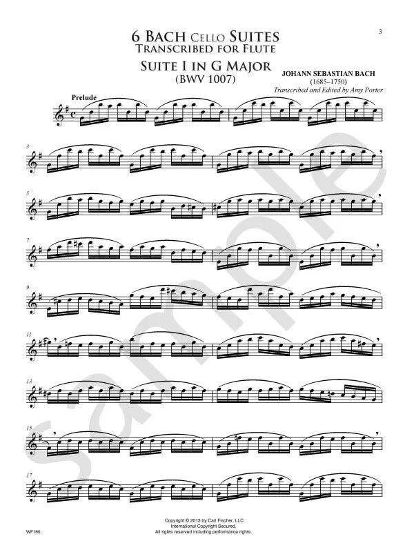 J.S Bach - Six Cello Suites For Flute Book