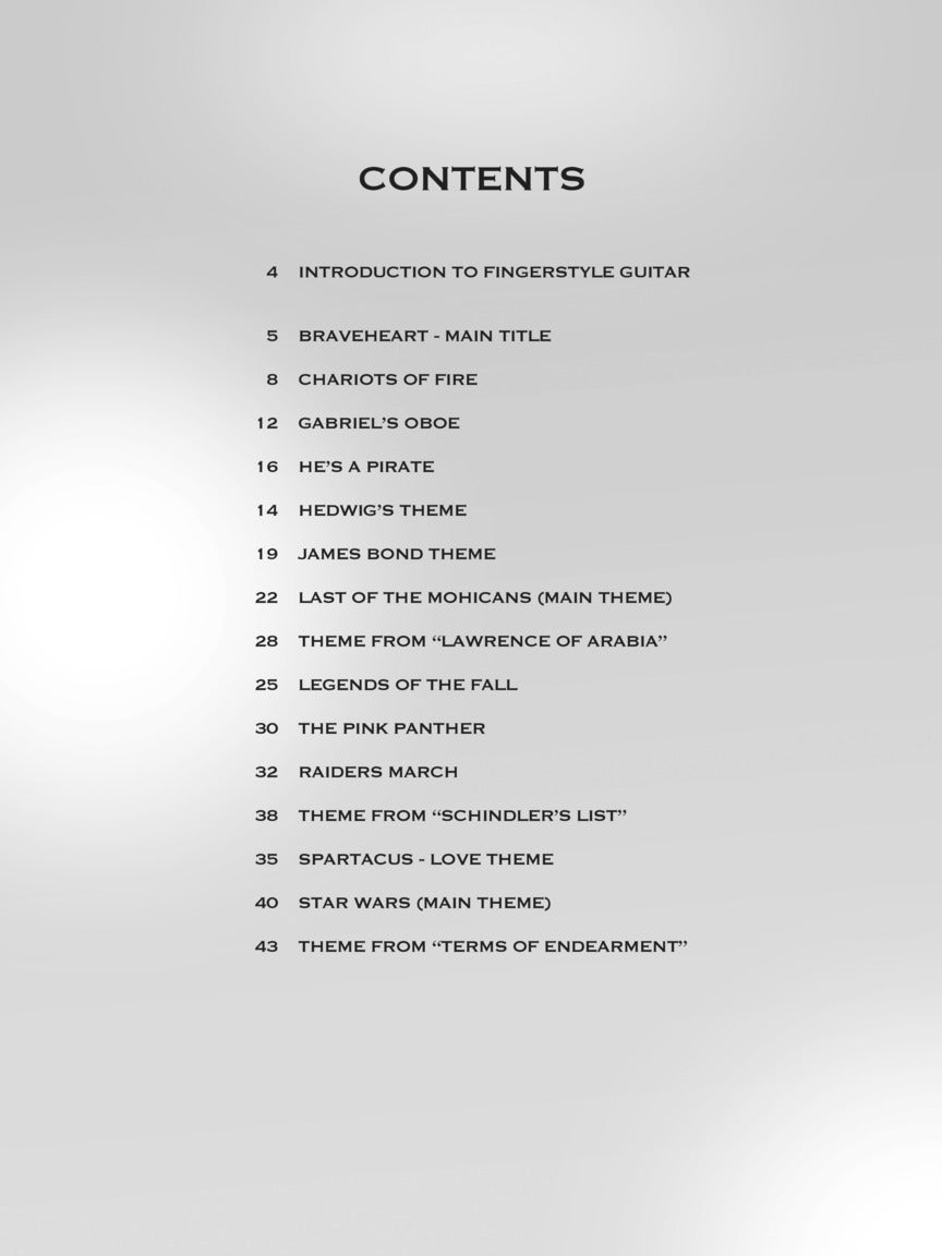 Fingerpicking Film Score Music Guitar Tab Book