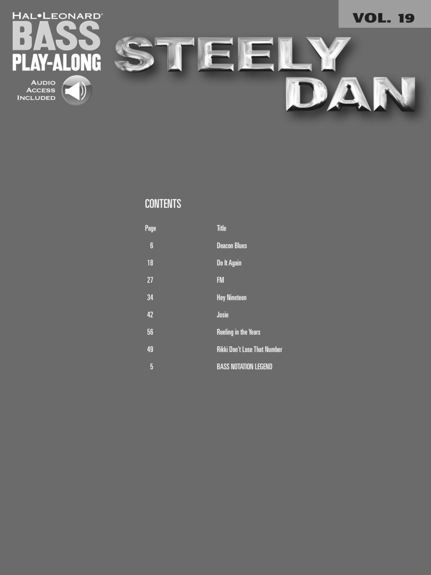Steely Dan Bass Play Along Volume 19 Book/Ola