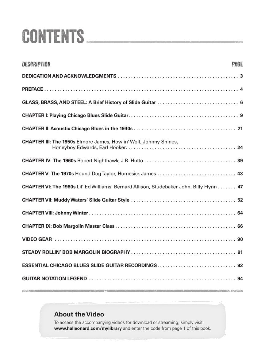 Chicago Blues Slide Guitar Book/Olm