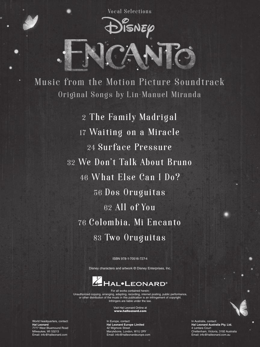 Encanto Movie Vocal Selections Voice/Piano Accompaniment