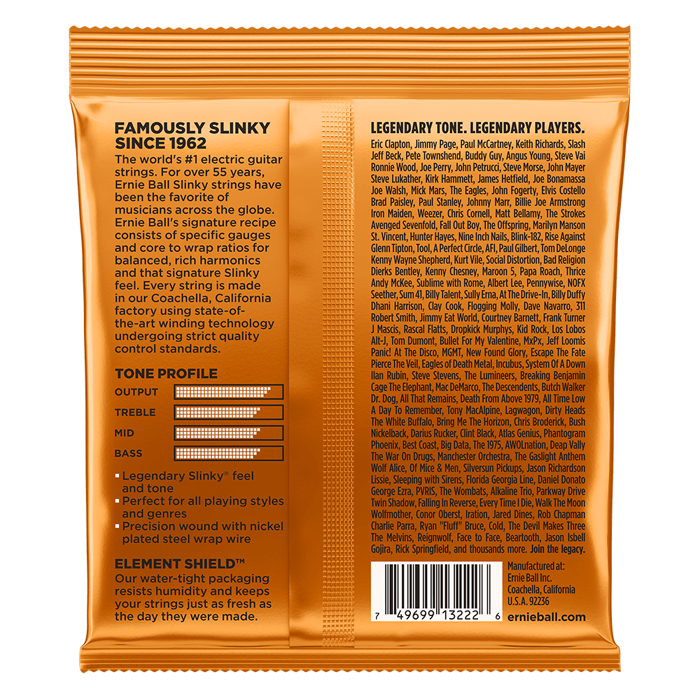 Ernie Ball Hybrid Slinky Classic Rock n Roll Pure Nickel Wrap Electric Guitar Strings Set - 9-46