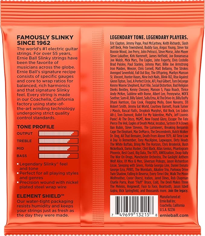 Ernie Ball Skinny Top Heavy Bottom Slinky Nickel Wound Electric Guitar Strings Set - 10-52