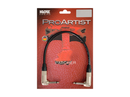 Klotz PROA-PR Pro Artist Unbalanced Patch Cable with Right Angled Jacks  - 0.15m