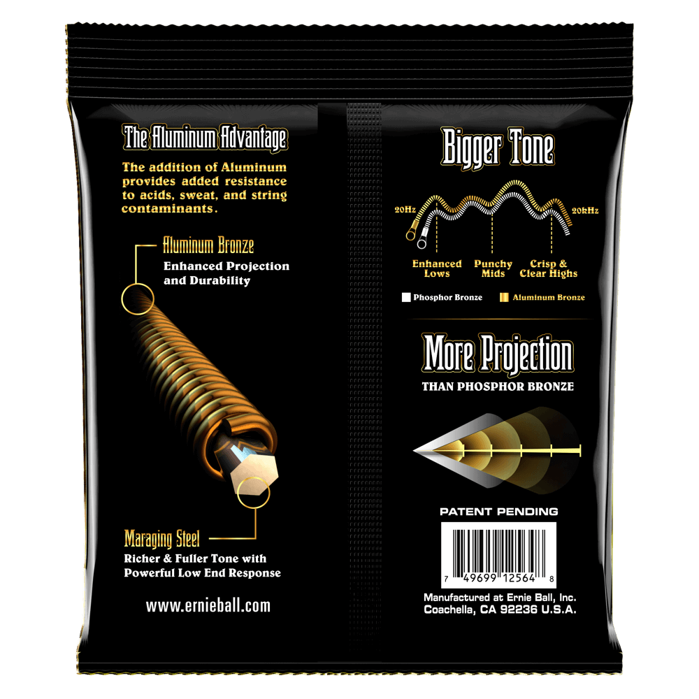 Ernie Ball Medium Aluminum Bronze Acoustic Guitar Strings Set - 13-56