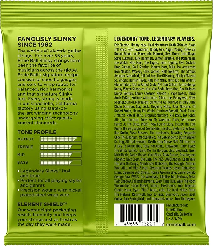 Ernie Ball Regular Slinky Nickel Wound Electric Guitar Strings Set - 10-46