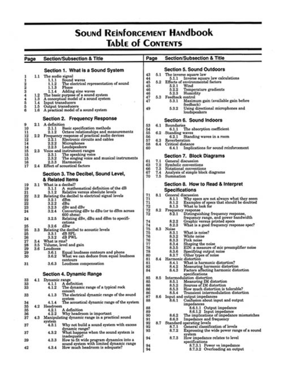 Sound Reinforcement Handbook