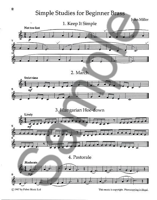 John Miller - Simple Studies For Beginner Brass Book