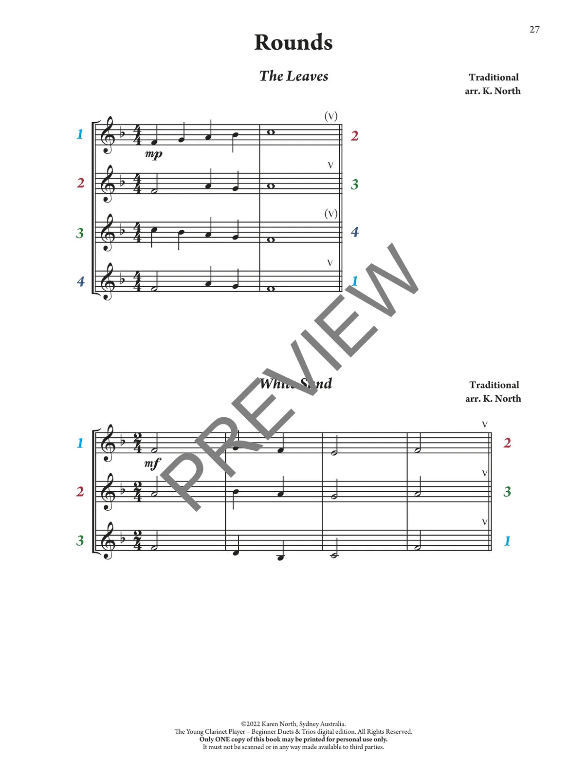 The Young Clarinet Player Beginner Duets & Trios Book