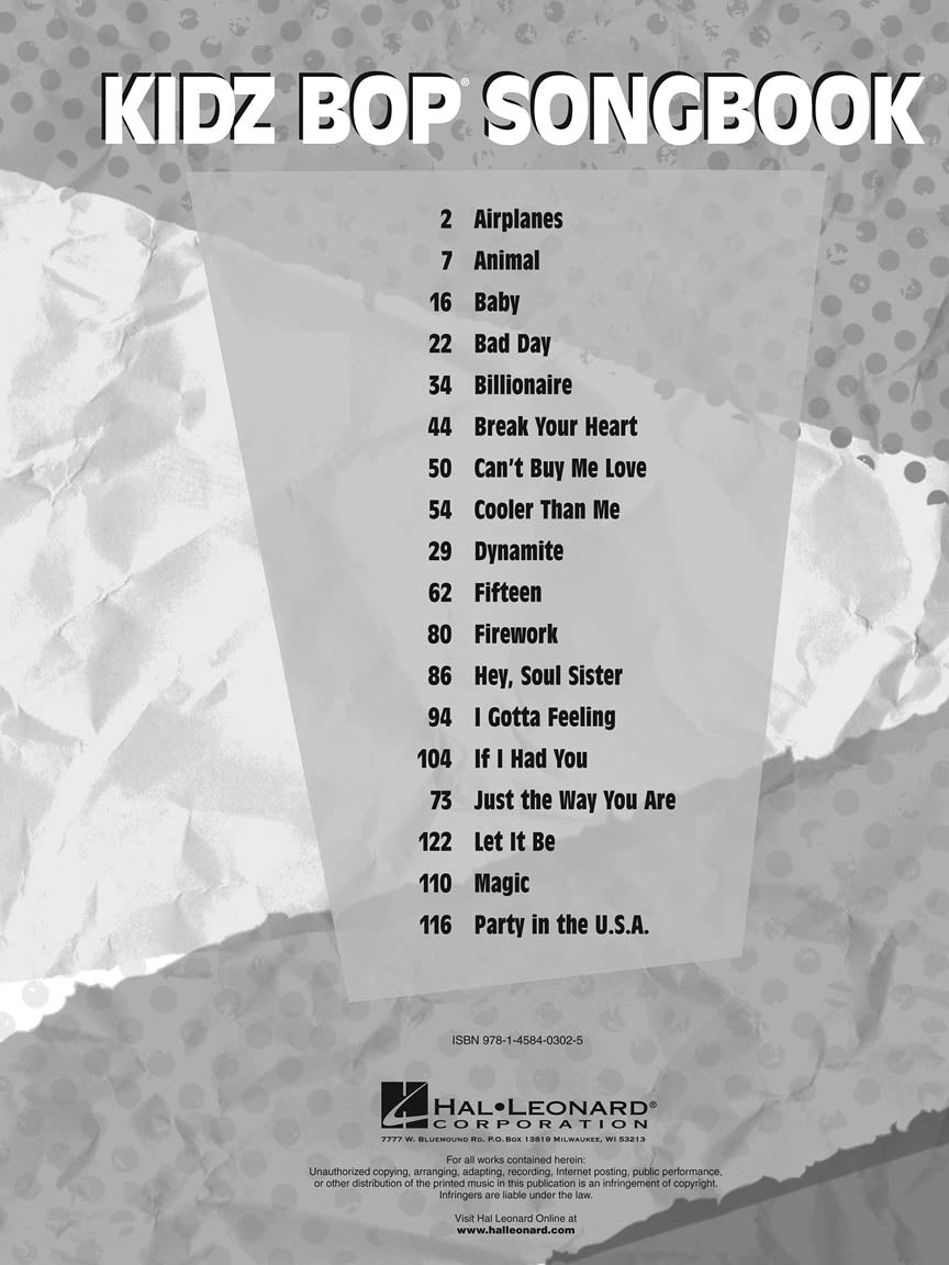 Kidz Bop Songbook PVG