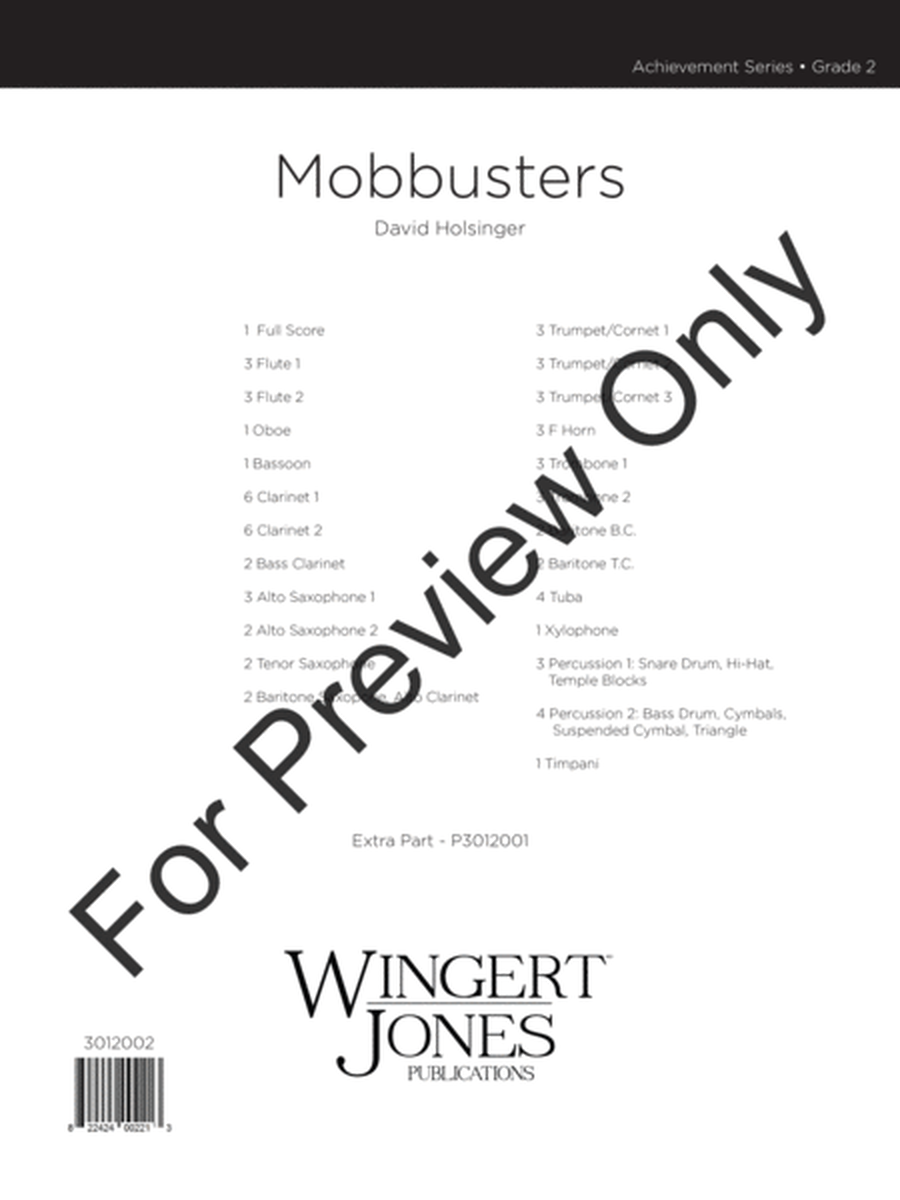Mobbusters -Concert Band Level 2.5 Score/Parts Book