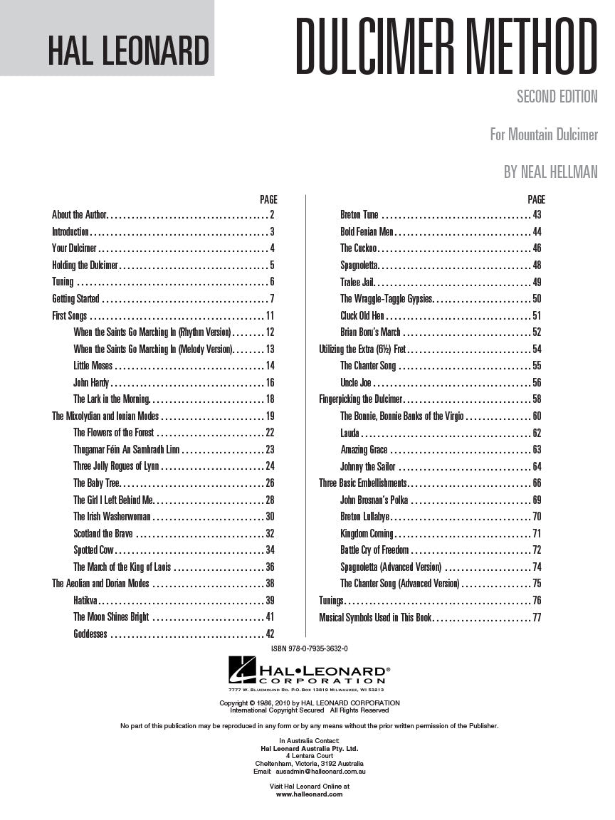 Hal Leonard Dulcimer Method Book (2nd Edition)