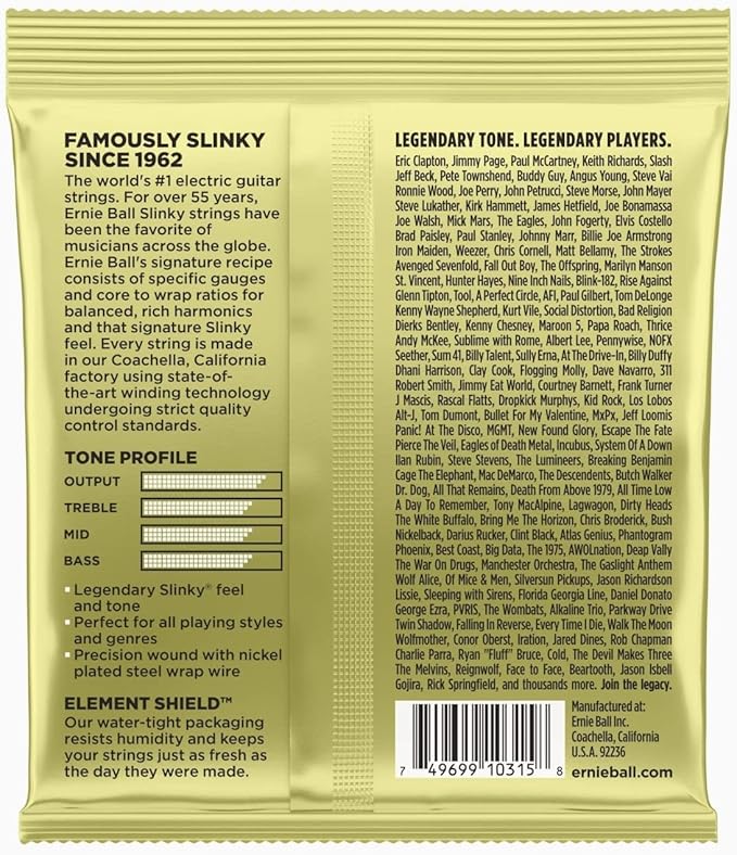 Ernie Ball Mammoth Slinky Nickel Wound Electric Guitar Strings Set - 12-62