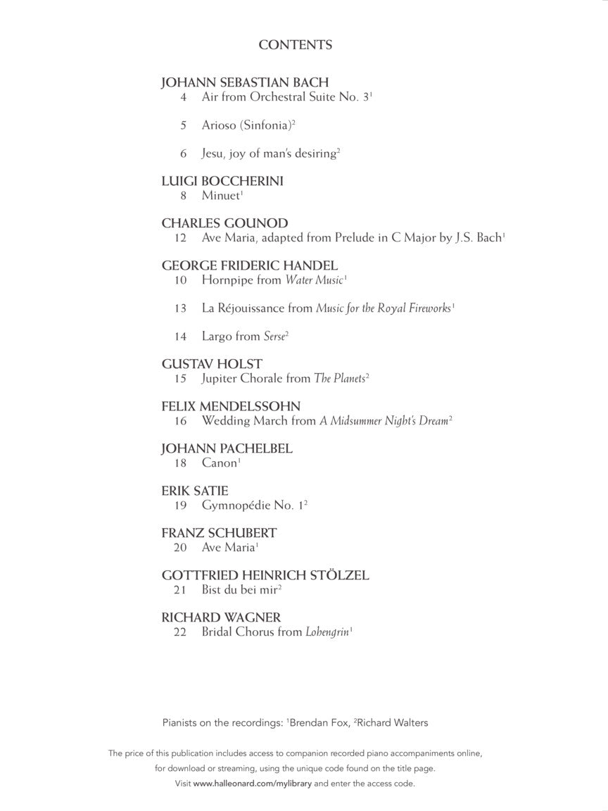 Wedding Music - Classical Players Flute Book with Piano Accompaniment (Book/Ola)