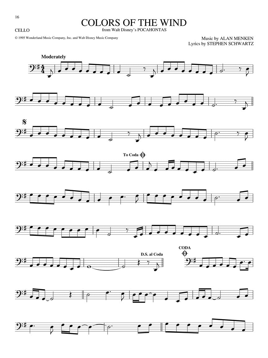 Big Book Of Disney Songs Cello