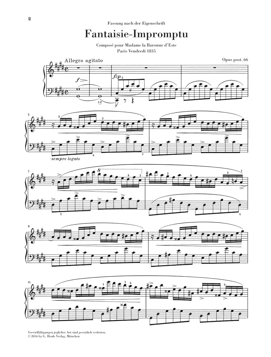 Chopin - Fantaisie Impromptu C Sharp Min Op Post 66 Piano