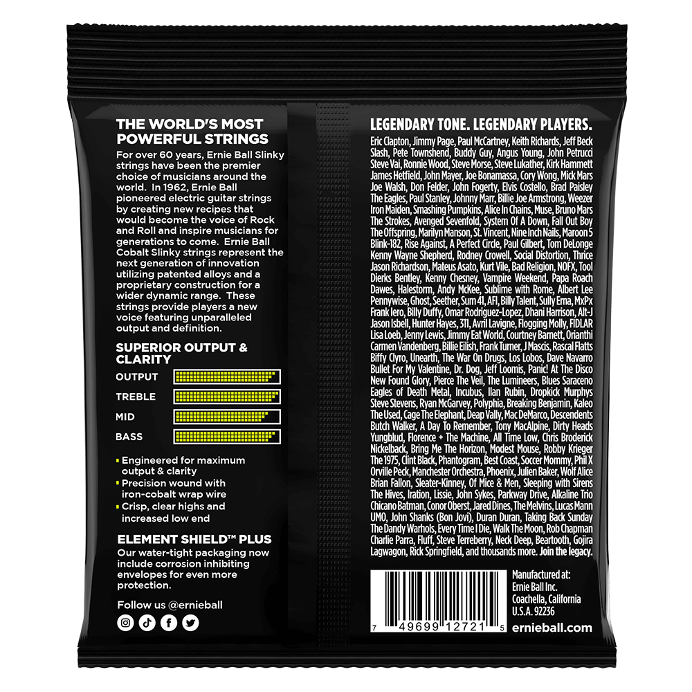 Ernie Ball Regular Slinky Cobalt Electric Guitar Strings Set - 10-46