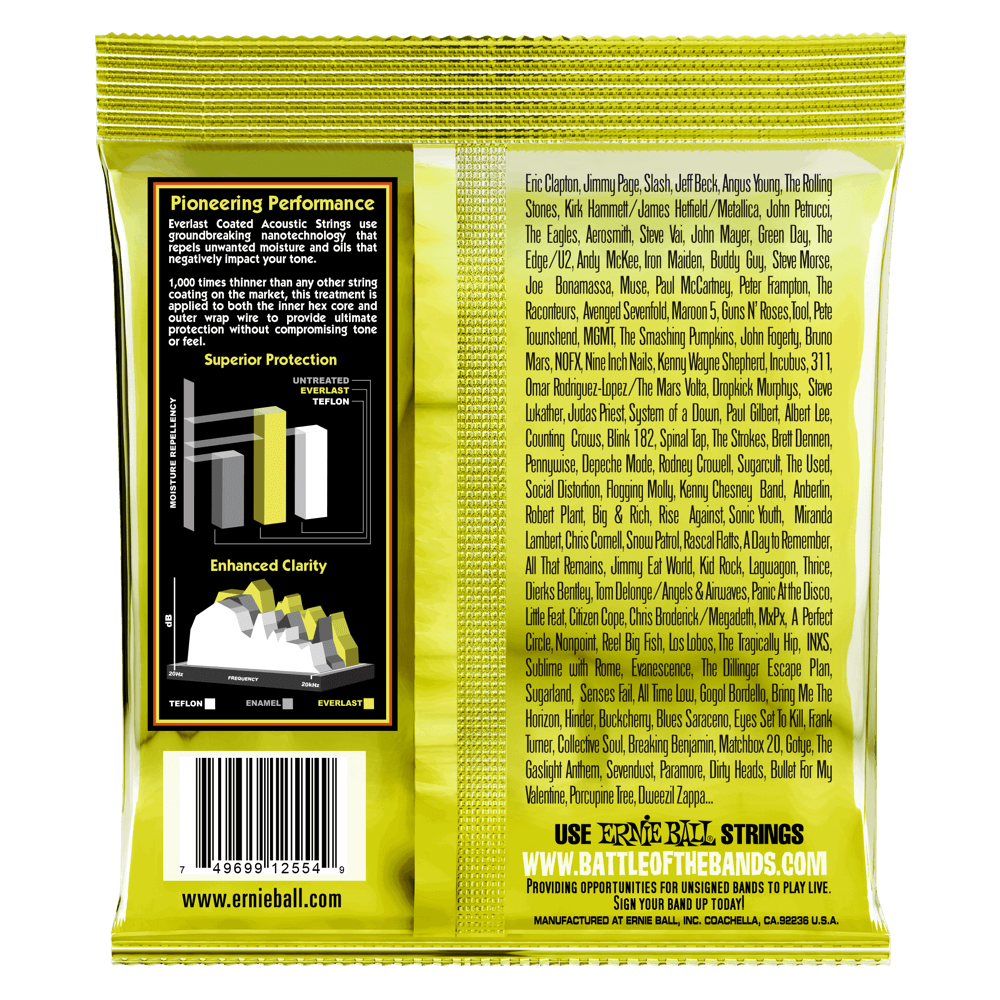 Ernie Ball Everlast Medium Coated 80/20 Bronze Acoustic Guitar Strings Set - 13-56