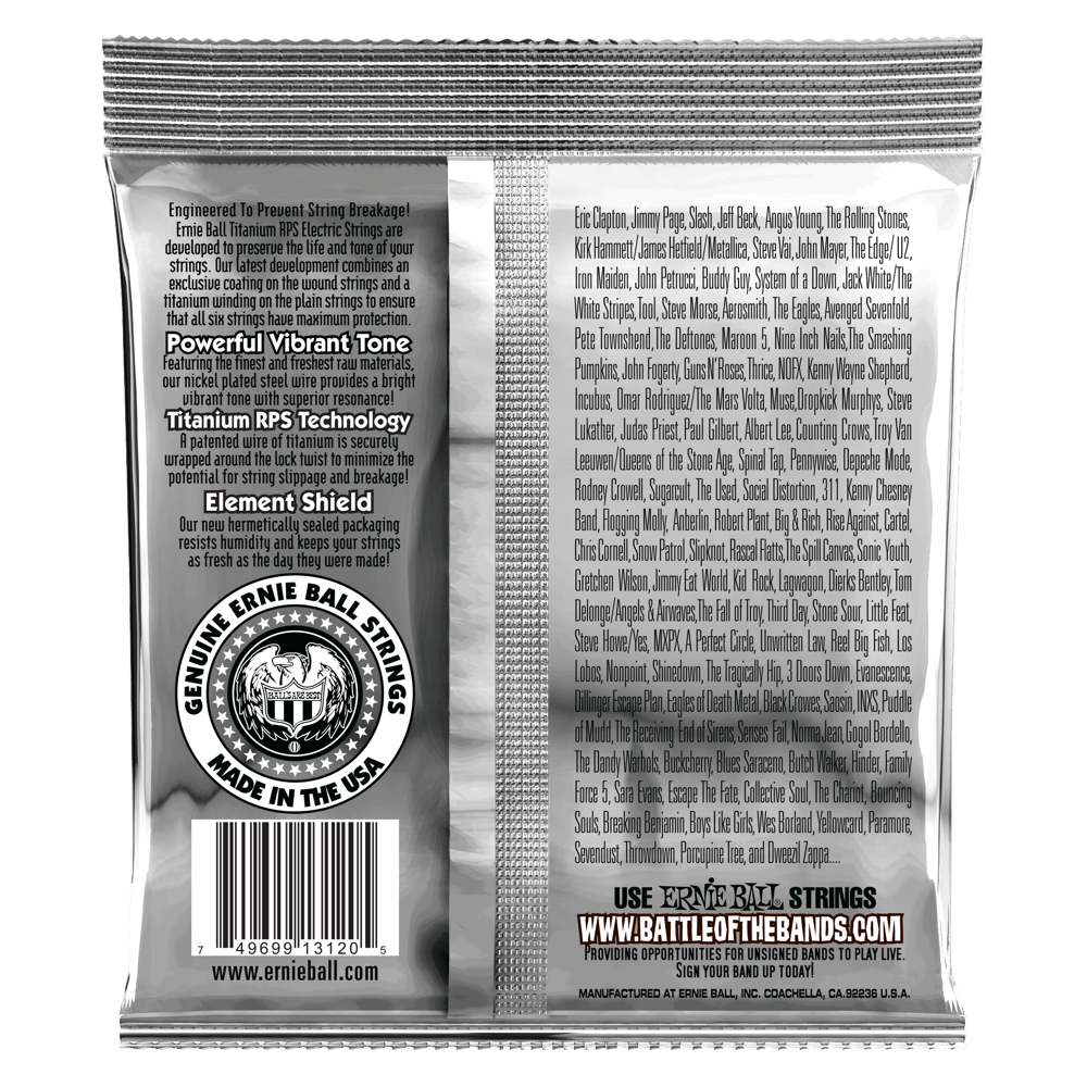 Ernie Ball Power Slinky Coated Titanium RPS Electric Guitar Strings Set - 11-48