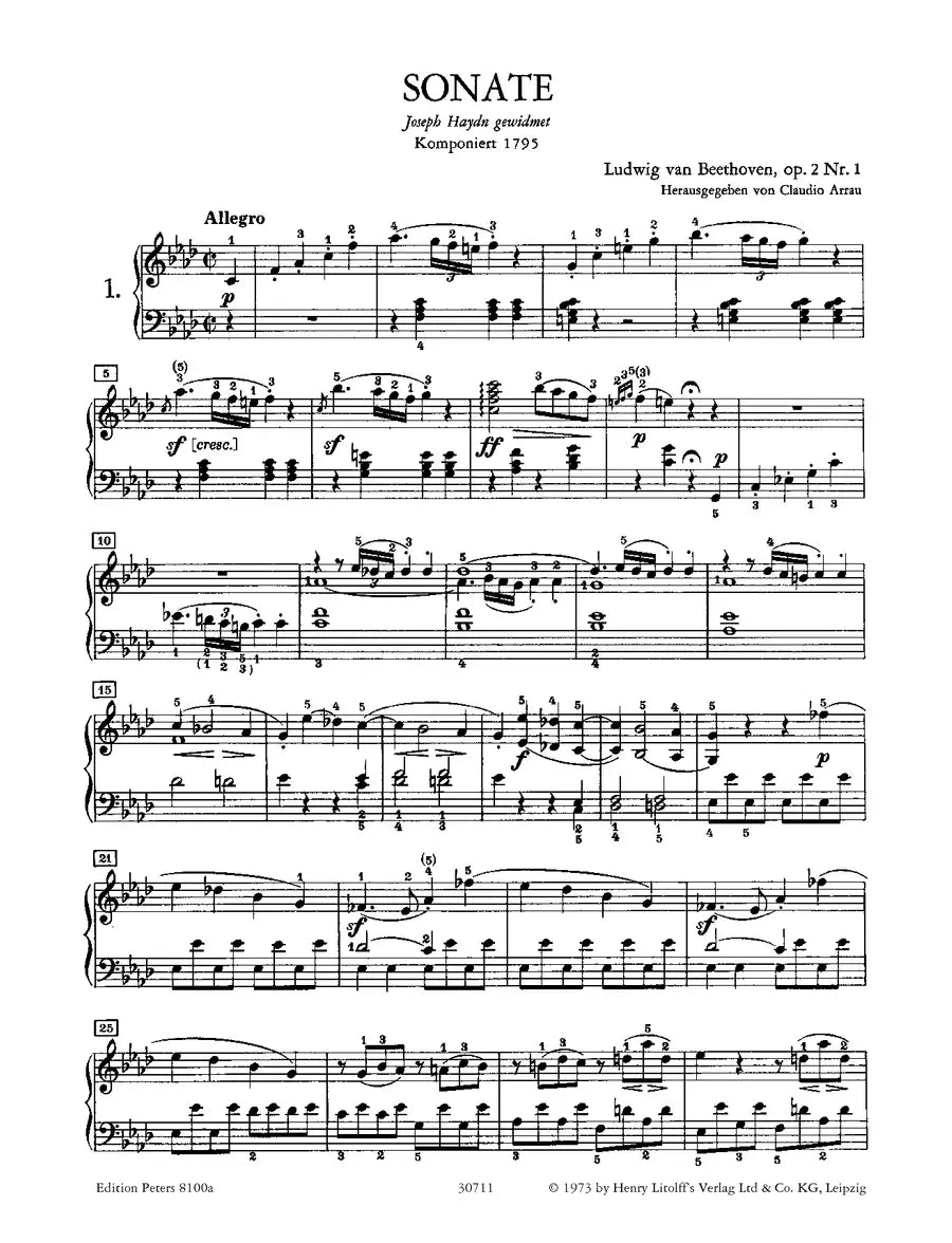 Beethoven - Piano Sonatas Volume 1: Nos 1 to 15 Piano Solo Book