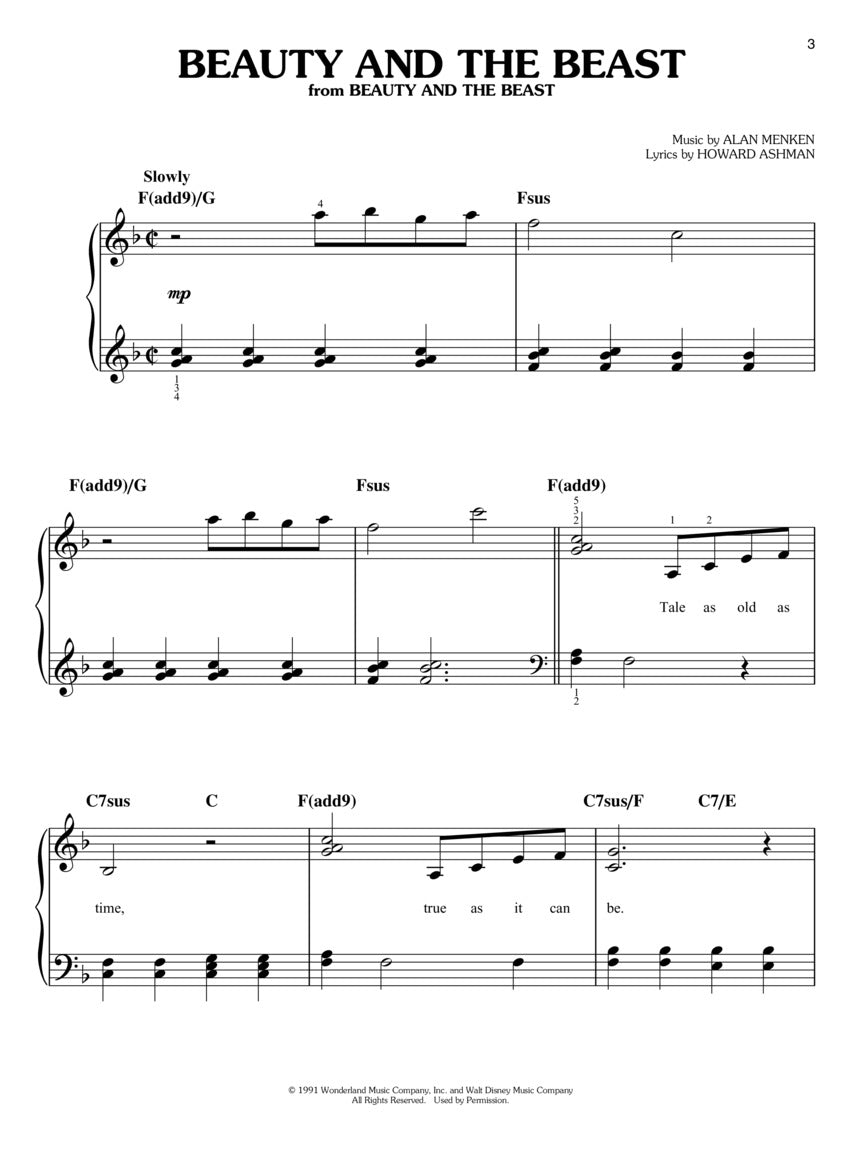 Disney Collection Easy Piano 3rd Edition Book (60 Songs)