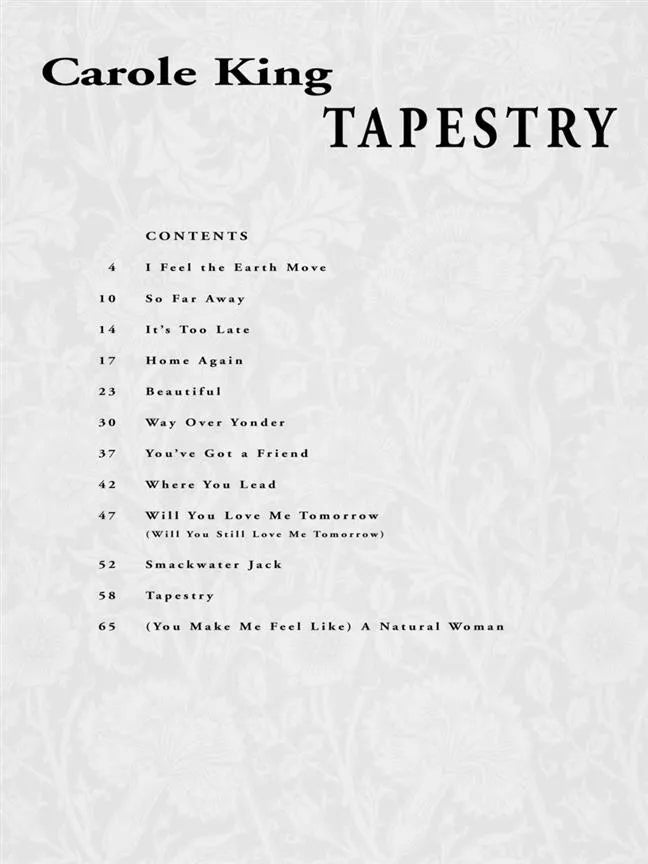 Carole King - Tapestry Easy Piano