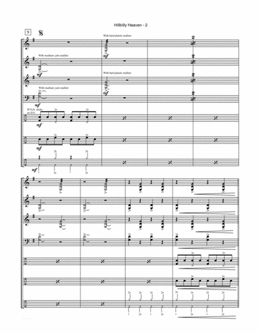 Hillbilly Heaven - Percussion Octet Score/Parts