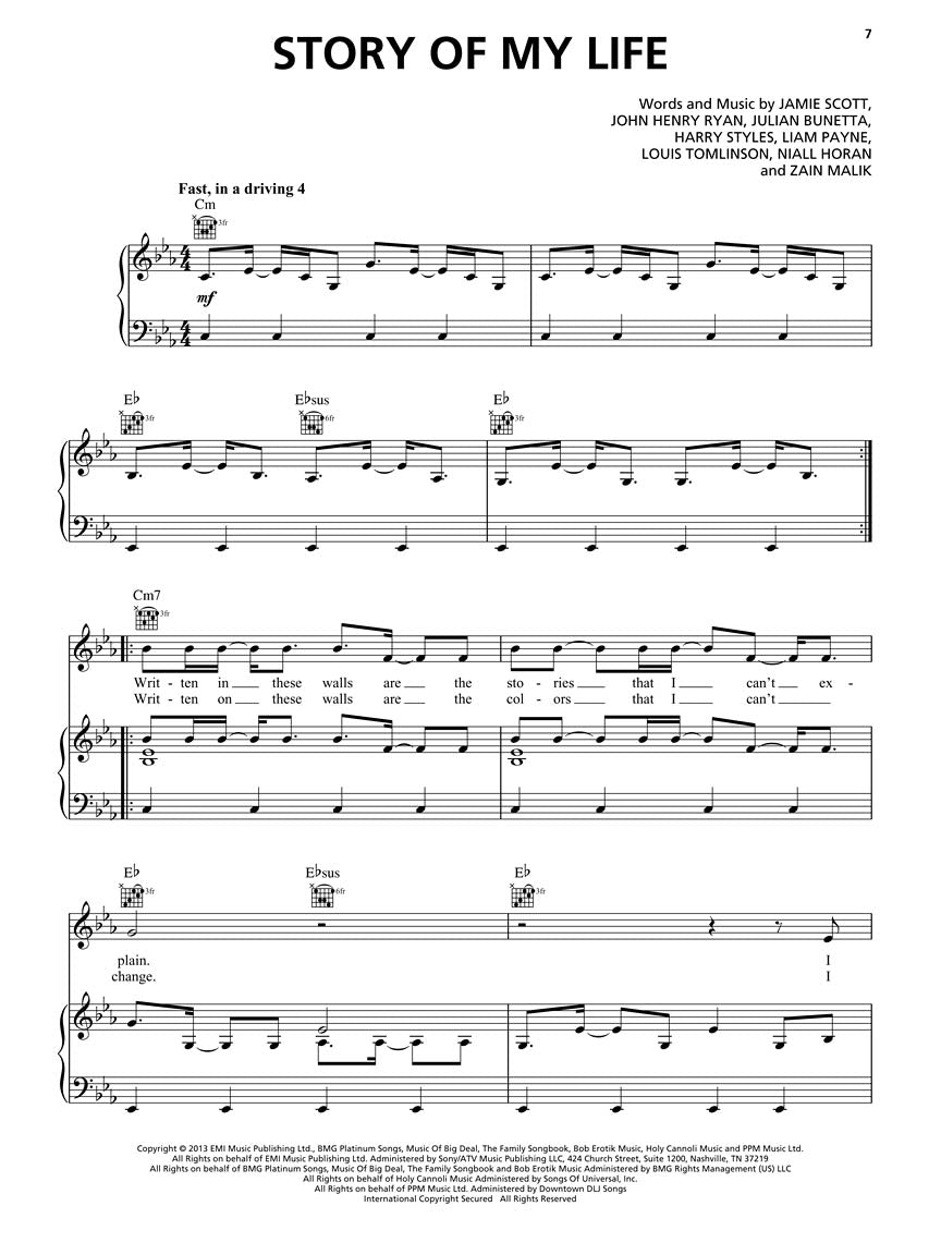 One Direction Midnight Memories PVG Songbook