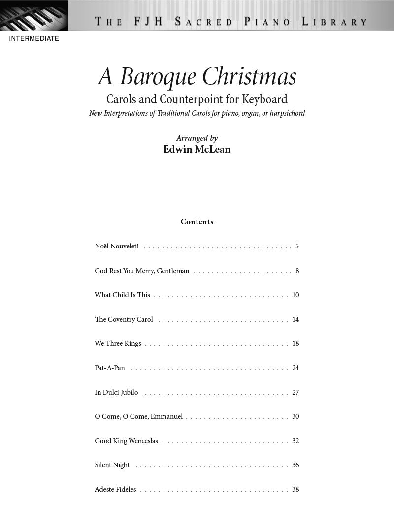 A Baroque Christmas - Intermediate Piano Book