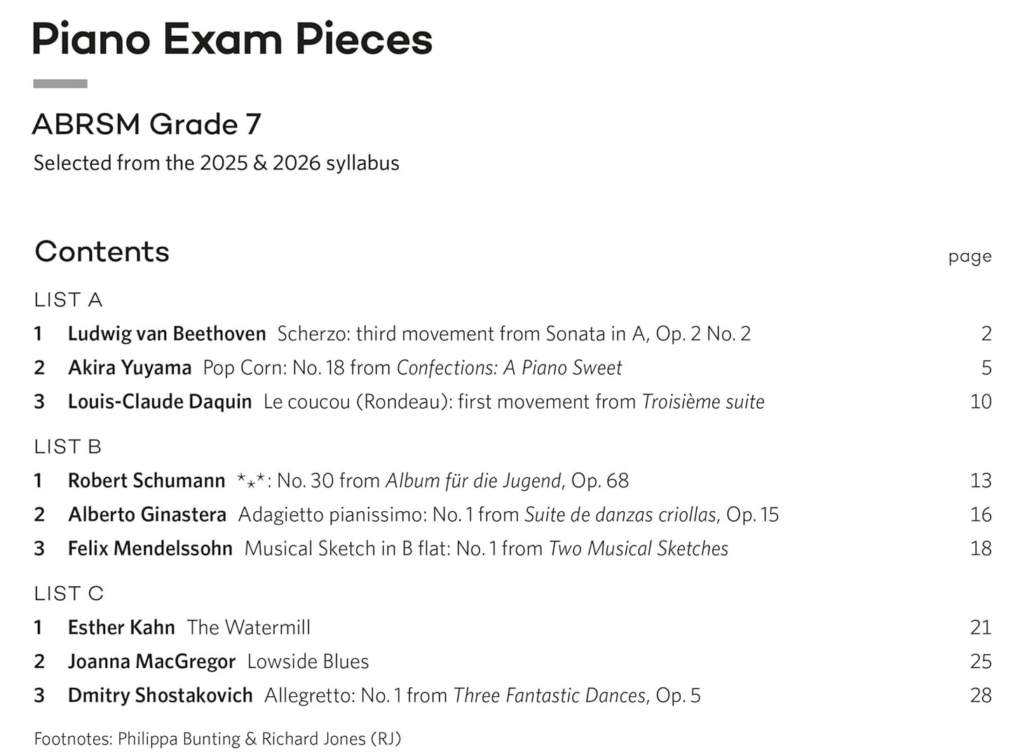 ABRSM Piano Exam Pieces - Grade 7 Book (2025-2026)