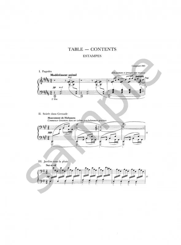 Debussy - Estampes For Solo Piano Book (Urtext Edition)