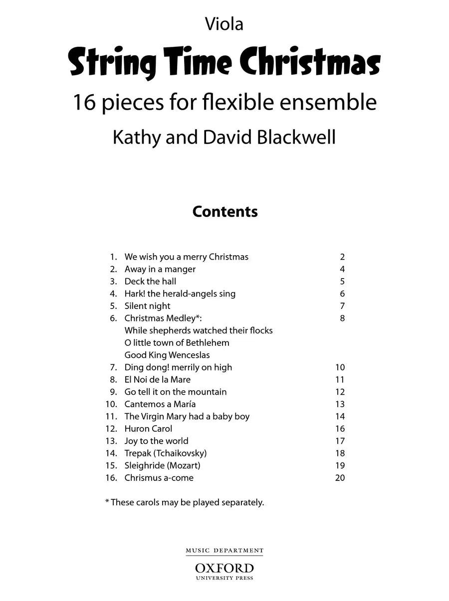 String Time Christmas - Viola Book