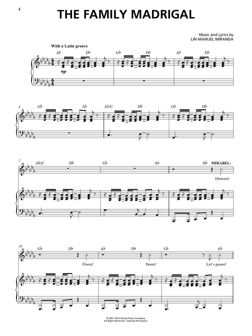 Encanto Movie Vocal Selections Voice/Piano Accompaniment