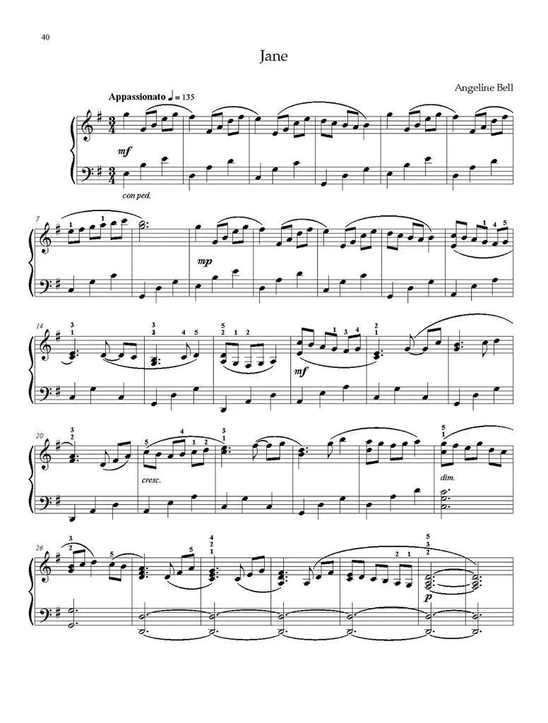 Angeline Bell: My Lyrical Notebook for Piano Book