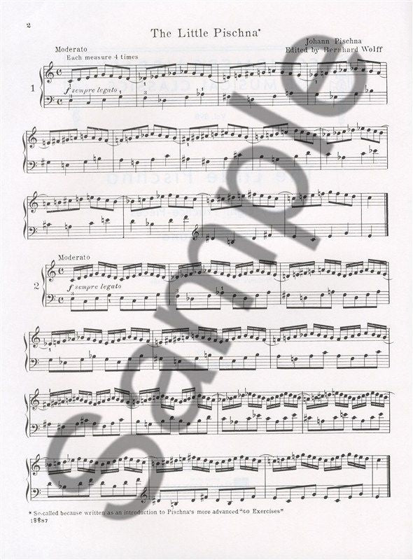 The Little Pischna - 48 Practice Pieces Piano Book