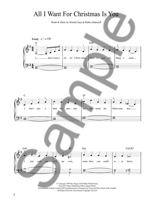 Its Easy To Play Christmas Hits Piano Songbook