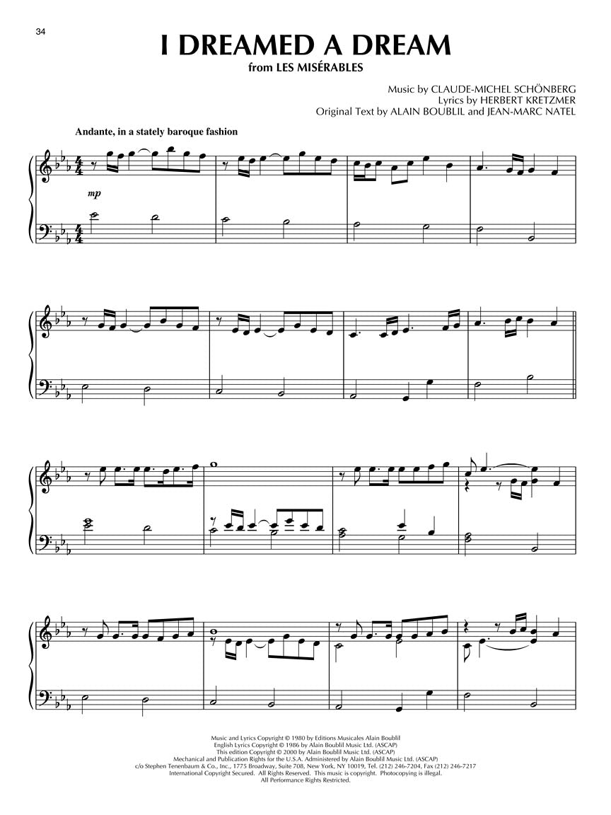 Broadways Best Keveren Piano Solo Book (16 Broadway Standards)