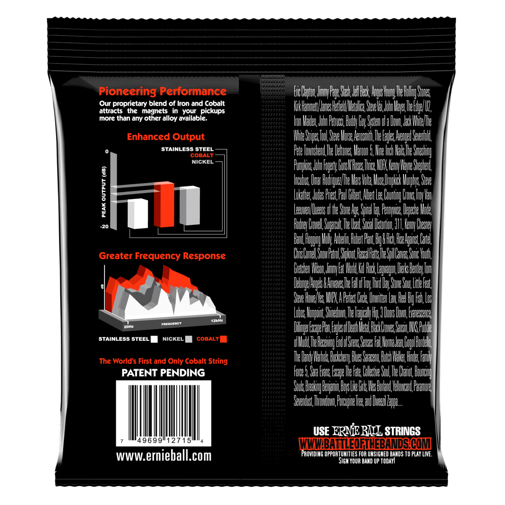Ernie Ball Skinny Top Heavy Bottom Slinky Cobalt Electric Guitar Strings Set - 10-52