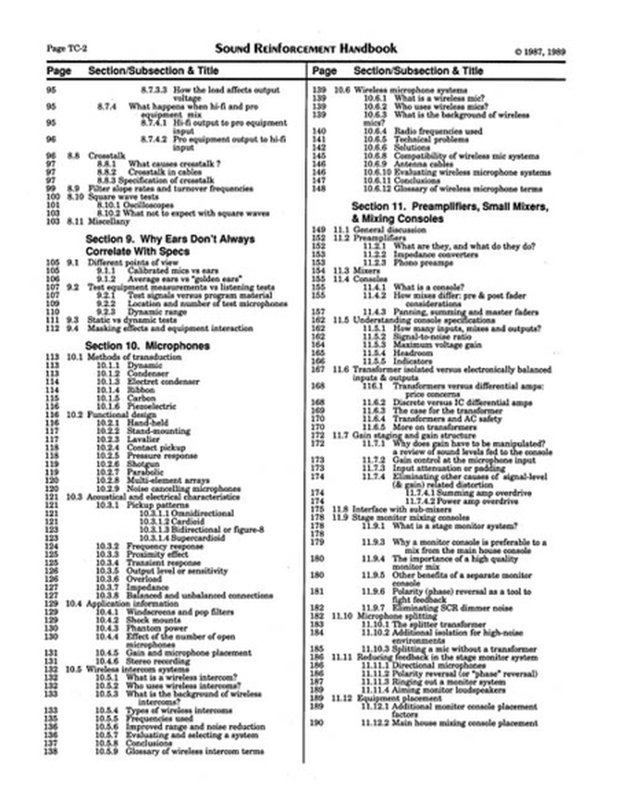 Sound Reinforcement Handbook