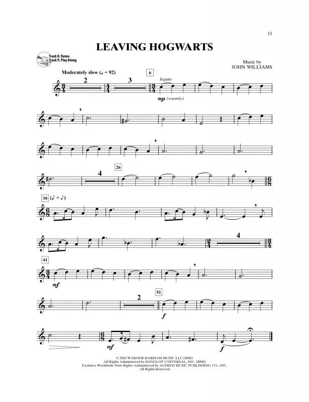 Harry Potter Instrumental Solos For Trumpet Book/Ola