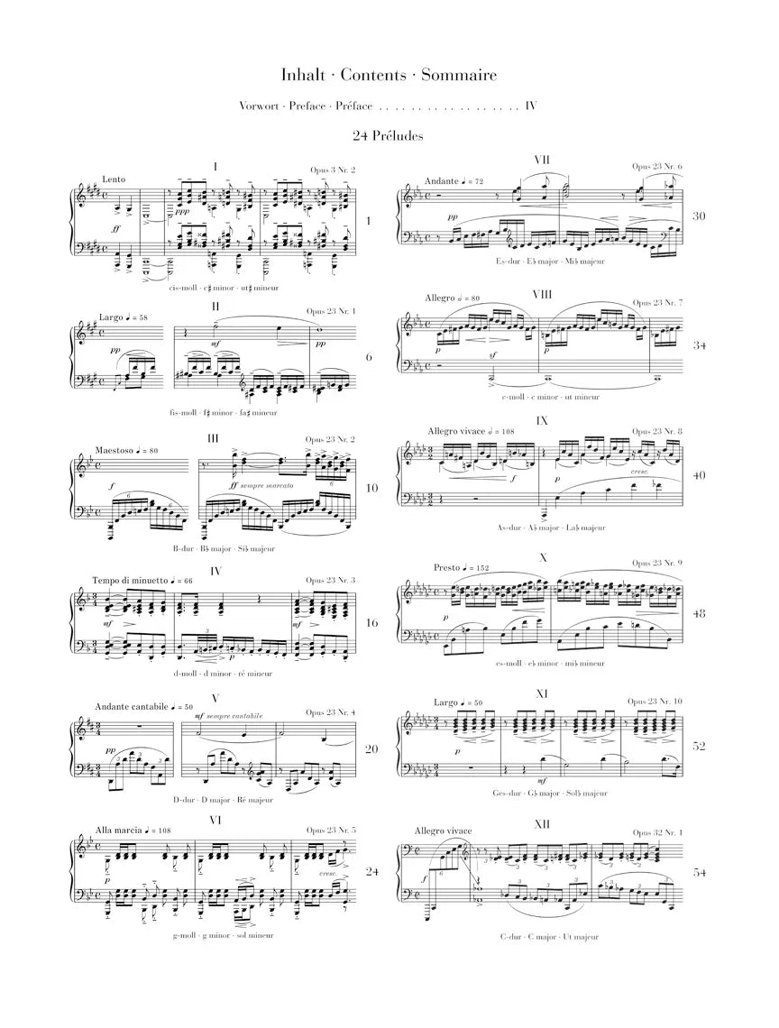 Sergei Rachmaninoff - 24 Preludes For Piano Book (Urtext Edition)