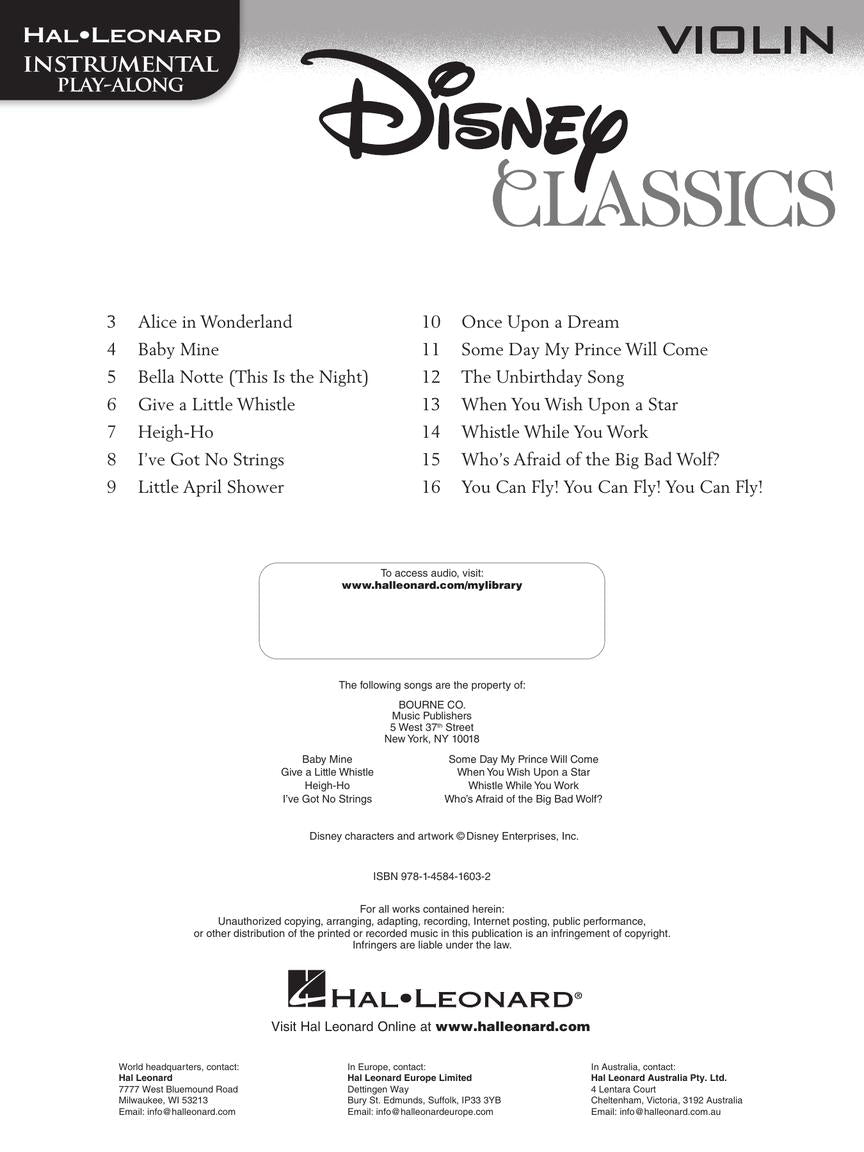 Disney Classics Violin Book/Cd