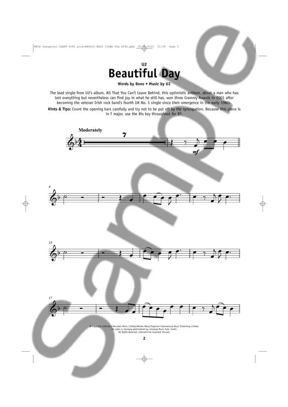 Chart Hits - Really Easy Alto Saxophone Book/Cd