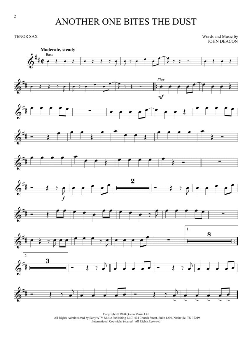 Queen For Tenor Saxophone - Updated Edition Play Along Book/Ola