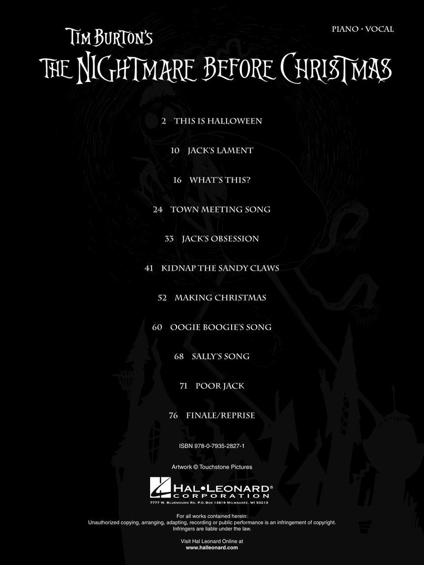 Nightmare Before Christmas - PVG Songbook