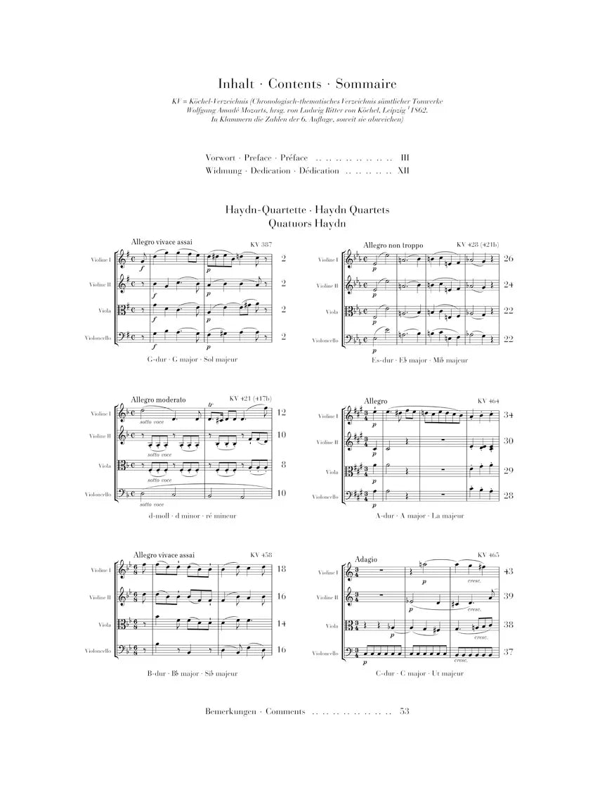 Mozart - String Quartets Vol 3 Haydn Quartets Sc/Pts