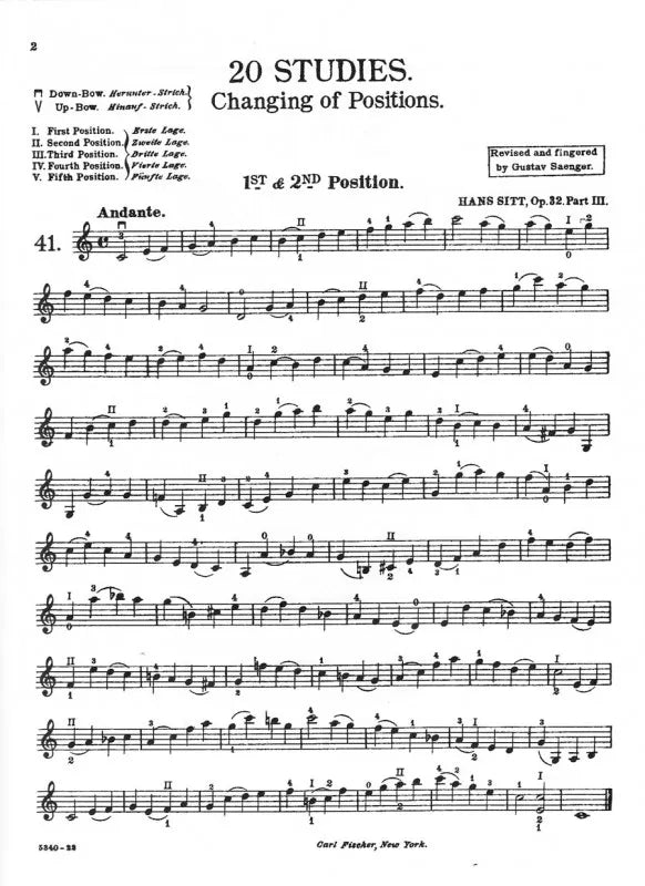 Hanz Sitt - Studies For Violin Op 32 Nos 41-60 Book 3